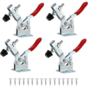 EXLECO GH-201-B 4 Toggle Lever Clamp Quick Release Clamping Clamp Horizontal Clamp Hold-Down Holder Adjustable Horizontal Clamp Hand Tool 100 kg 126 lbs with Screws GH-201-B for Carpentry Welding