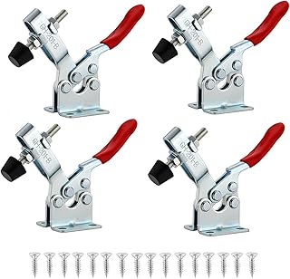 EXLECO GH-201-B 4 Toggle Lever Clamp Quick Release Clamping Clamp Horizontal Clamp Hold-Down Holder Adjustable Horizontal Clamp Hand Tool 100 kg 126 lbs with Screws GH-201-B for Carpentry Welding