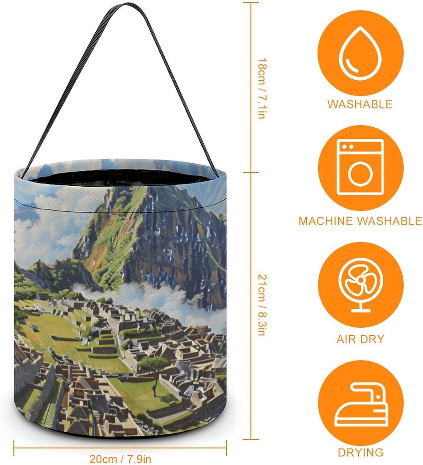 Machu Picchu Landscape Candy Bag Halloween Treat Goody Bags Party Basket Handbag Holiday Decor