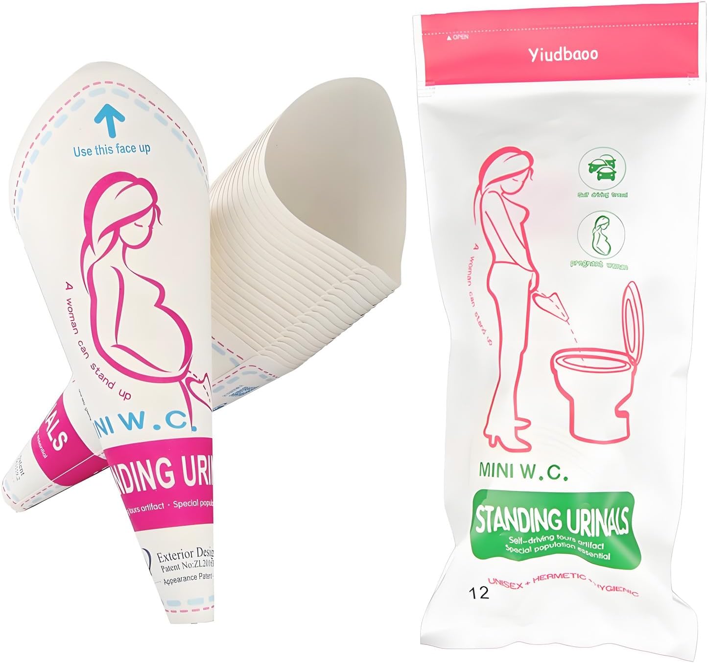 Yiudbaoo 使い捨て女性用排尿デバイス ポータブルガールズ器漏斗 女性用 外側 おしっこカップ 立ちおしっこ使い捨てカップ 女