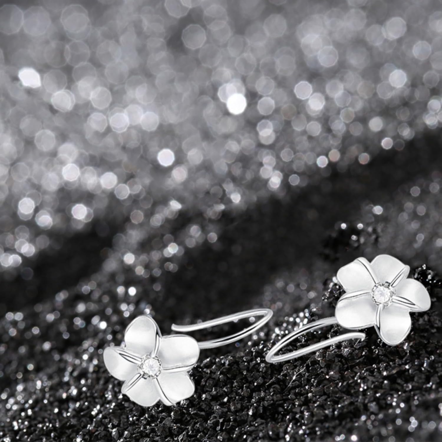 925 Sterling Silver Dangle Earrings for Women 2025 Trendy Diamond Encrusted Birthstone Anniversary Wedding Jewelry Gifts for her