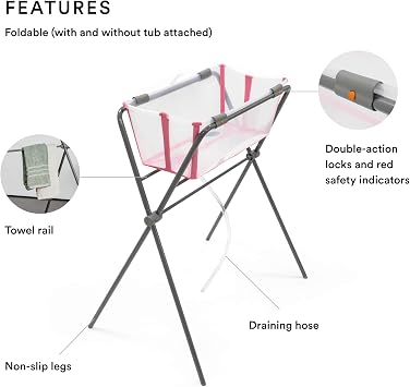 حامل حوض استحمام للأطفال من Stokke Flexi Bath باللون الرمادي