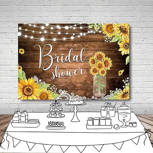 Miniatura 5 de MEHOFOND Telón de fondo de fotos de girasol de 8 x 6 pies, tablero de madera rústica, tira de luces retro de encaje para otoño, retrato de boda,