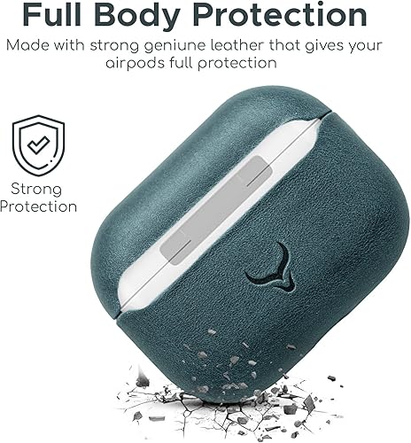 Miniatura 6 de CRETANBULL Funda de piel auténtica para Airpods 3  Funda para Airpods de 3 generación compatible con Magsafe y soporta carga inalámbrica  Saca tus