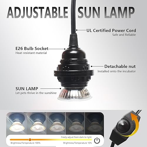 Miniatura 4 de Incubadora para cachorros con calefacción y ventilador, incubadora ideal para cachorros y gatitos, asegura una buena ventilación y control de