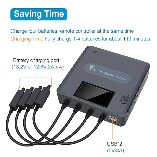 Foto 3 de 7 de LYONGTECH LCD Cargador de Batería para DJI Air 2S, Mavic Air 2 Drone