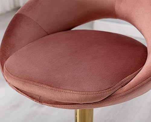 Miniatura 7 de Juego de 2 taburetes de bar giratorios de terciopelo, modernos taburetes de bar ajustables de altura de mostrador, sillas de isla acolchadas