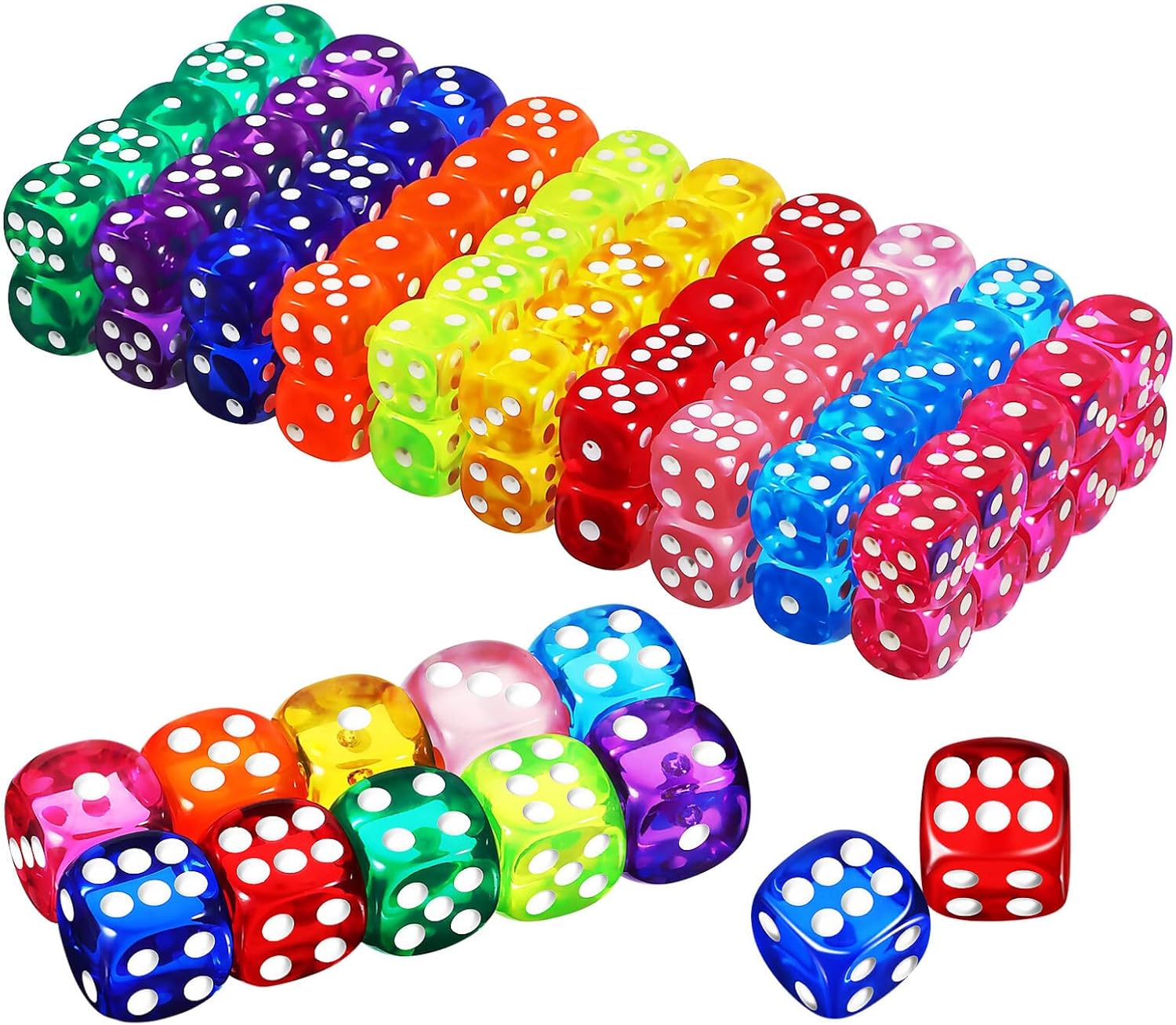 Toyvian Set 14mm Dices Bulk 6 Sided Dice Set Standard