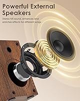 Vista 3 de Vinyl Record Player with Dual Stereo Speakers, Belt Drive Turntable with Bluetooth Input 3 Speed Playback AT-3600L Cartridge RCA Out Vintage