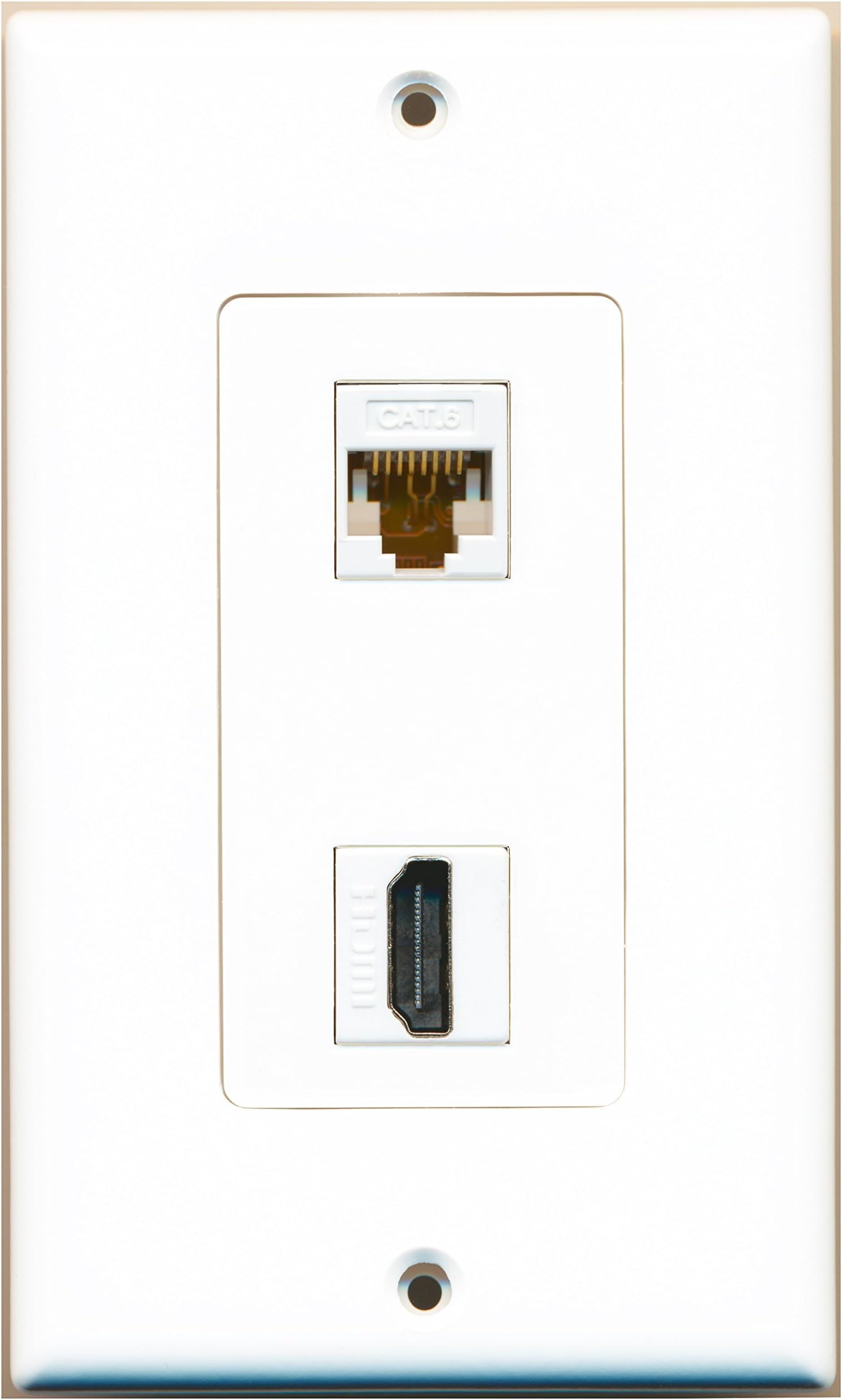 Riteav – 4 porte HDMI 1 USB a-a 1 CAT6 Ethernet bianco piastra da parete decorativo