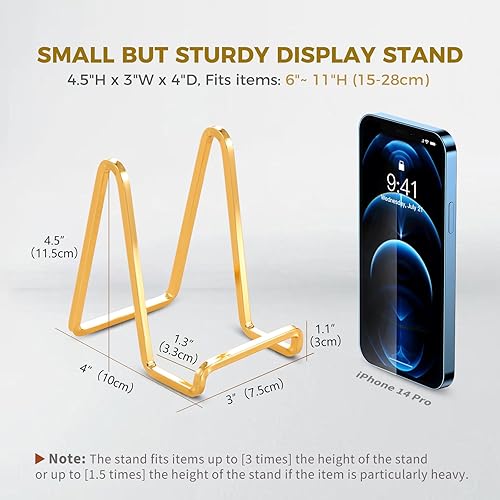 Miniatura 2 de Soporte de exhibición de caballete para platos, soportes de metal de 4.5 pulgadas para exhibición, soporte de fotos de mesa, caballetes de hierro