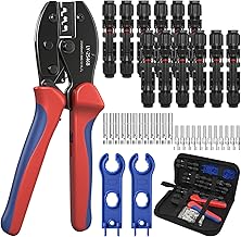 Dalephoric MC4 Solar Crimping Tool for PV Cables 2.5/4/6mm², Solar Crimping Tool with Crimping Pliers, 12 Pairs Photovoltaic Connectors and 2 Keys for Solar Panel Cables