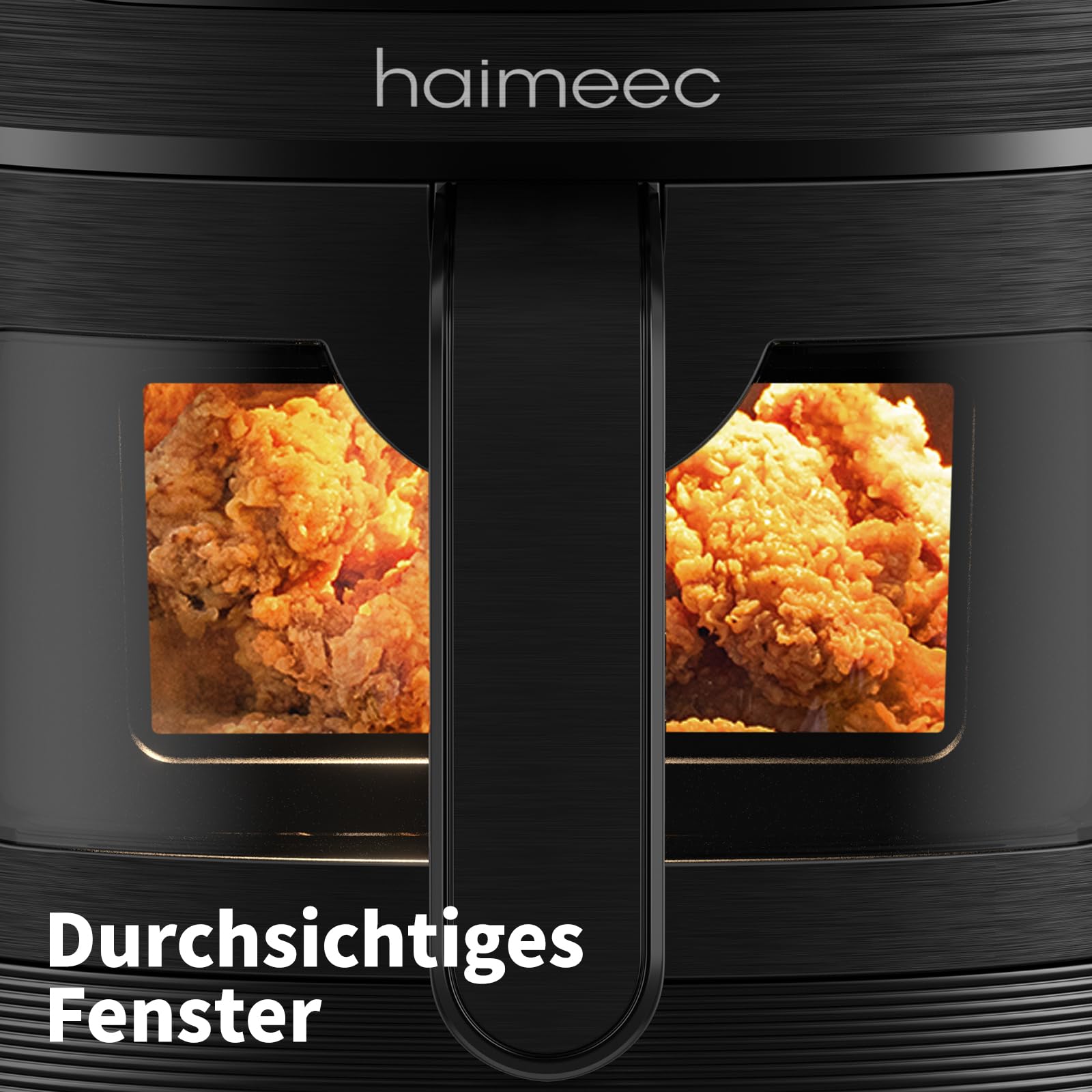 Airfryer 6L, Heißluftfritteuse mit Sichtfenster, Fritteuse ohne Öl mit Shake-Reminder, Antihaftbeschichtet, 30-200°C, 78 Rezepte, 8-in-1 Kochvorgaben, Leise Heissluftfritteuse<60db