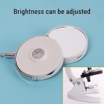 Microscope Bottom Light Source Kit, Microscope LED Light, Stepless Dimmable LED Lighting Adapter with Mirror, Microscope Bottom Light Source Kit for Education Research