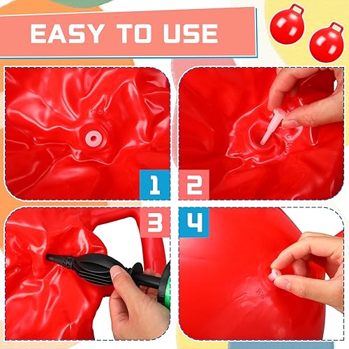 Miniatura 4 de Poen 2 bolas de salto de 18 pulgadas con bomba de aire, pelota inflable con asa, bola de salto para niños, pelota de ejercicio para más de 6 años