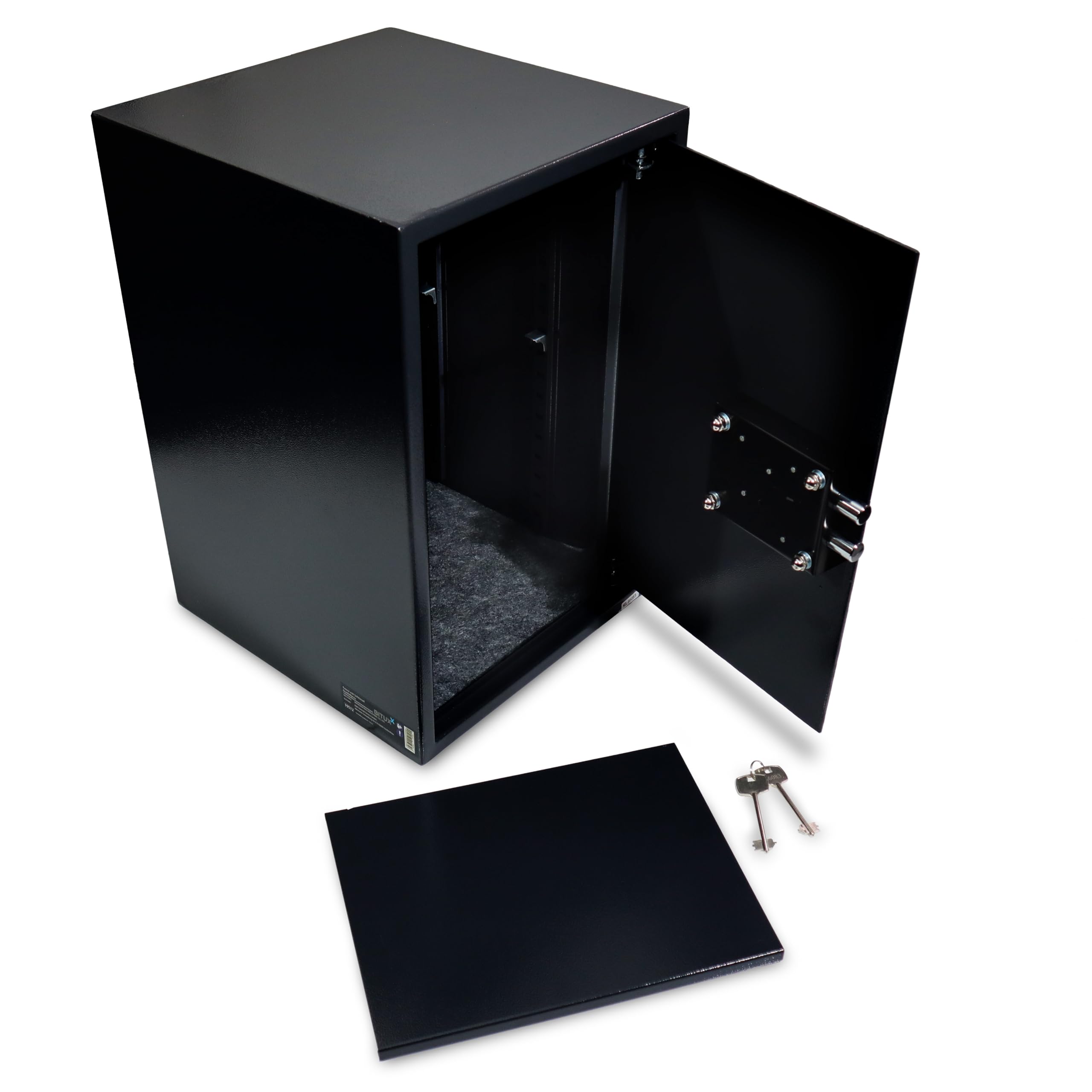 BITUXX Tresor Möbeltresor Safe Aktentresor Sicherheitstresor Abschließbar mit Schlüssel für Büro und Daheim 35 x 36 x 52cm Schwarz