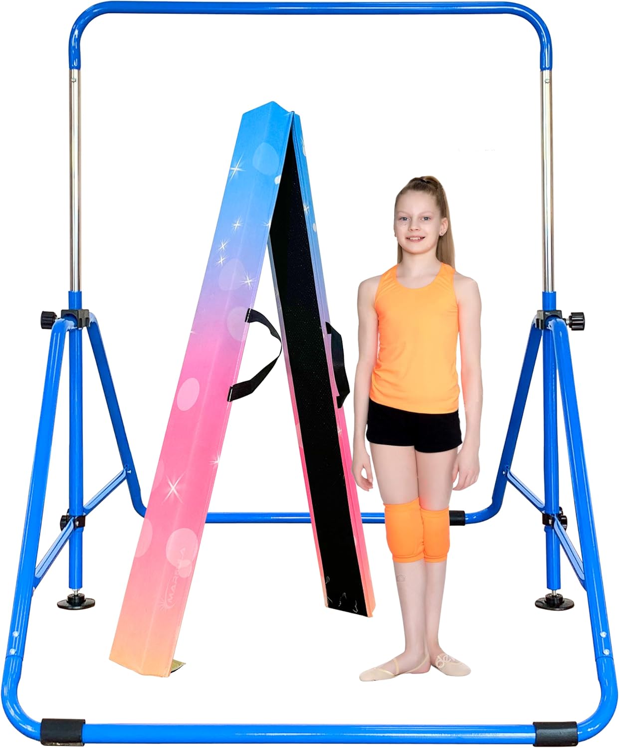 Marfula Fold Gymnastic Kip Bar And Fold Floor Foam Balance Beam For Kids Home And Club Use Gymnastic Training Equipment For Kids And Toddler And Teenager of 3-18 Years Old
