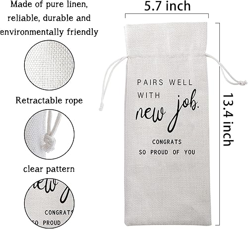Miniatura 6 de Nuevos regalos de trabajo combinan bien con la nueva bolsa de vino de felicitaciones de trabajo So Proud of You, regalos de felicitaciones para
