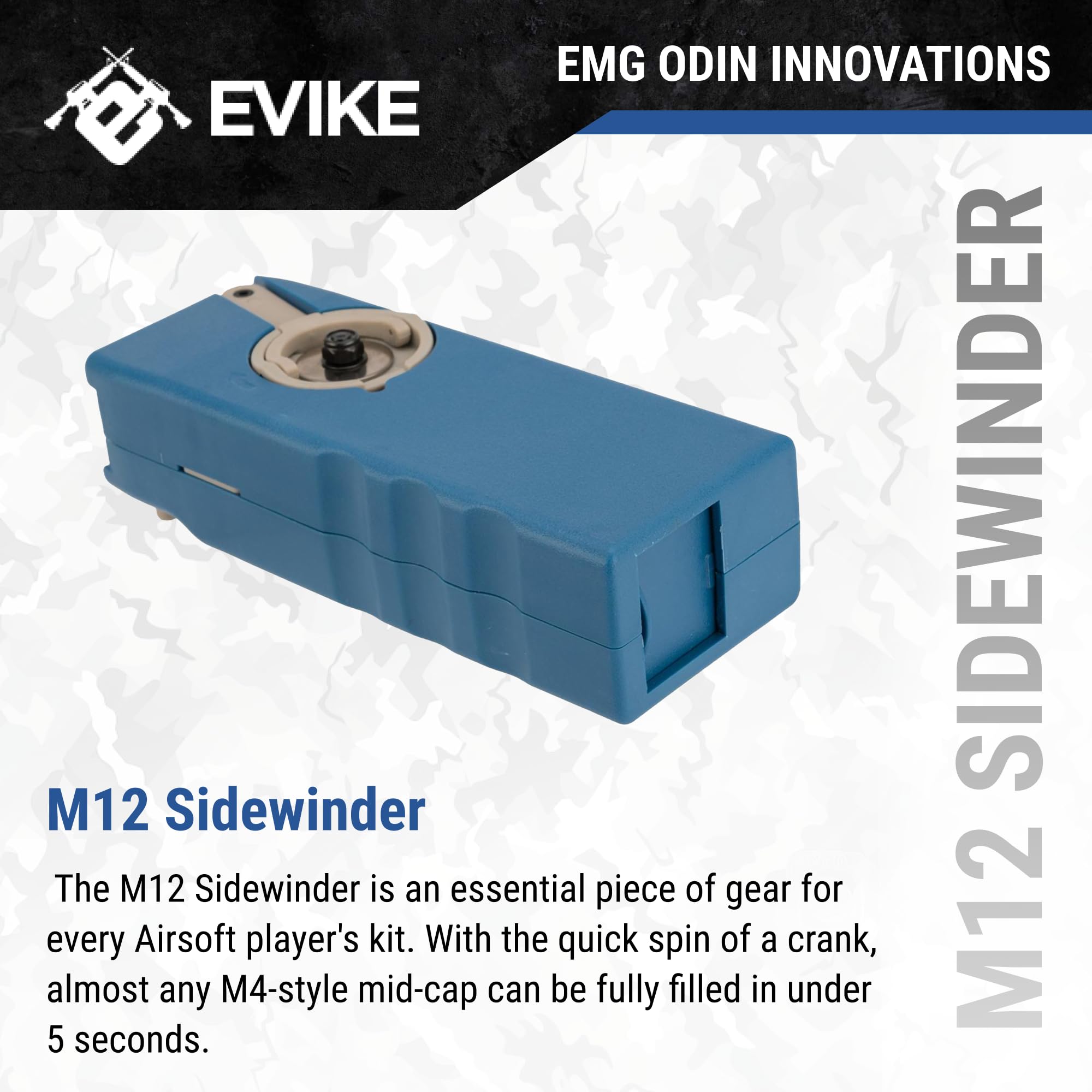 Evike Airsoft - EMG Odin Innovations Sidewinder Airsoft BB Speed Loader (Color: M12 - Drama-Free Blue)