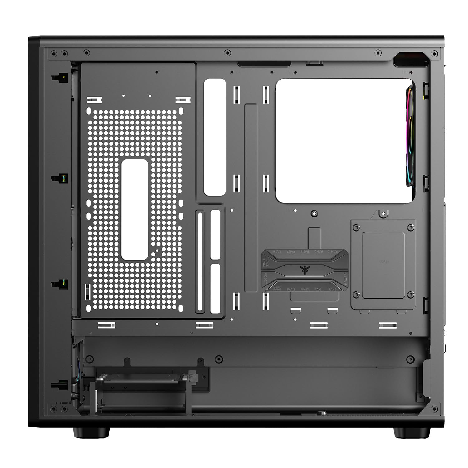 Itek Case Gaming MESHCORE 36B – Tower ATX con 4 Ventole ARGB 12 cm incluse, USB-C, 2x USB 3.0 e Pannello Laterale in Vetro Temperato