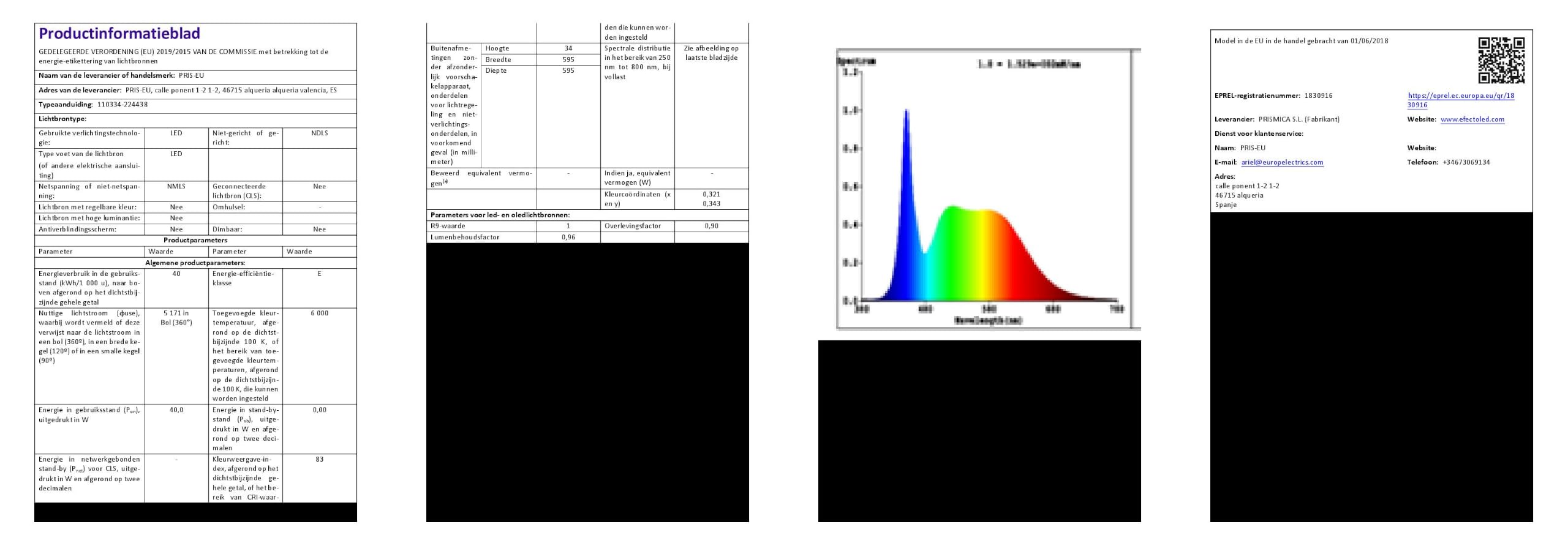 LEDKIA LIGHTING Panneau LED 60x60cm 40W 4800lm IP65 6000K Blanc froid