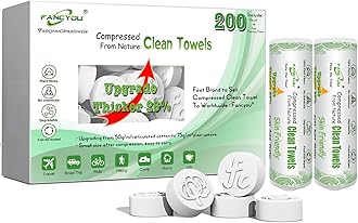 Compressed Disposable Face Towel Kit, Thicken Facial Cleansing Cloths Towelettes,Compact Portable Wash Cotton Wipes Tablets Coin Tissues for Beauty Salon Personal Care Travel(200 PCS White)