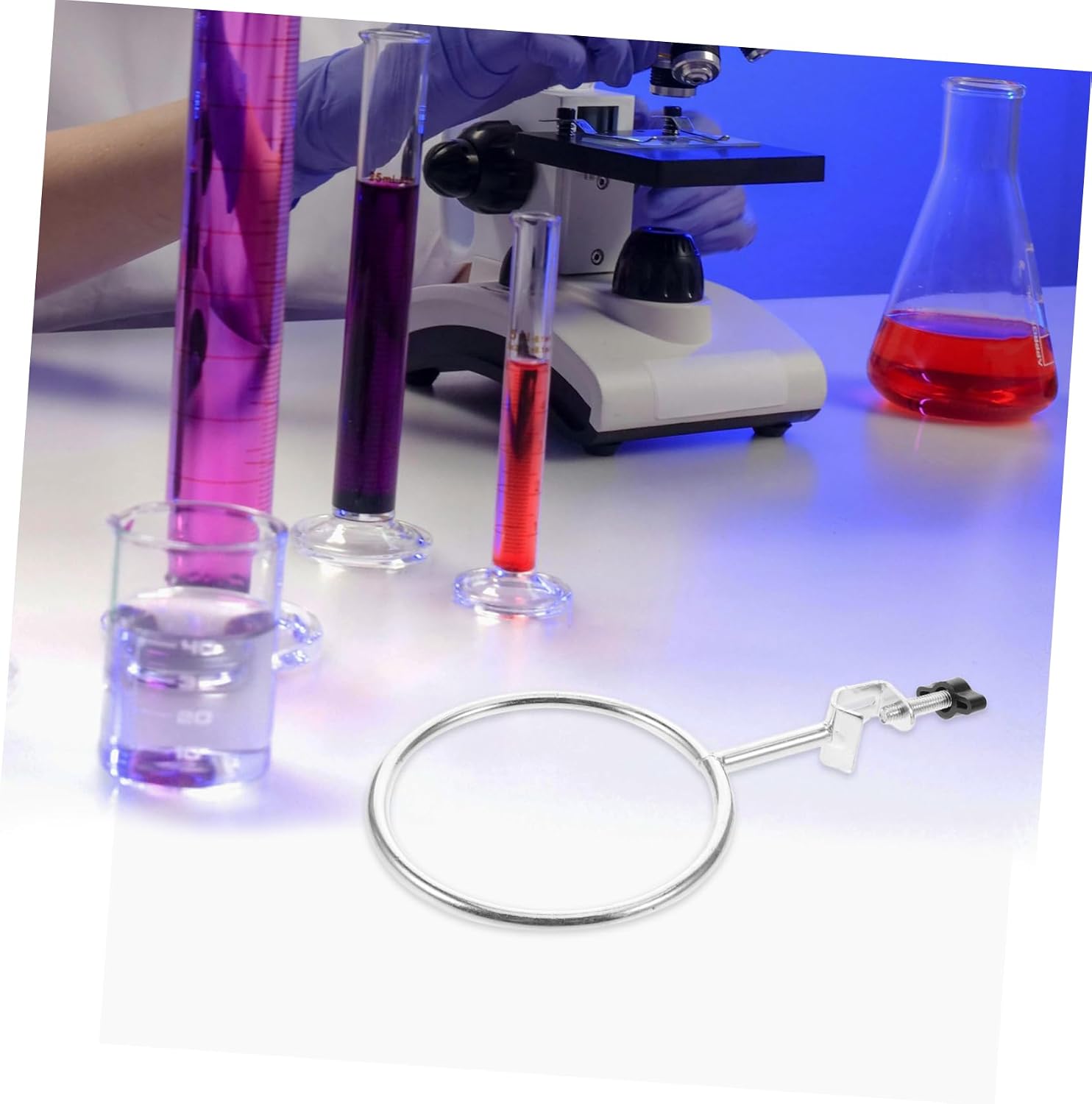 MAGICLULU 3pcs Lab Stand Clamp Flask Clamp Iron Ring Cross Beaker Lab Glassware for Laboratory