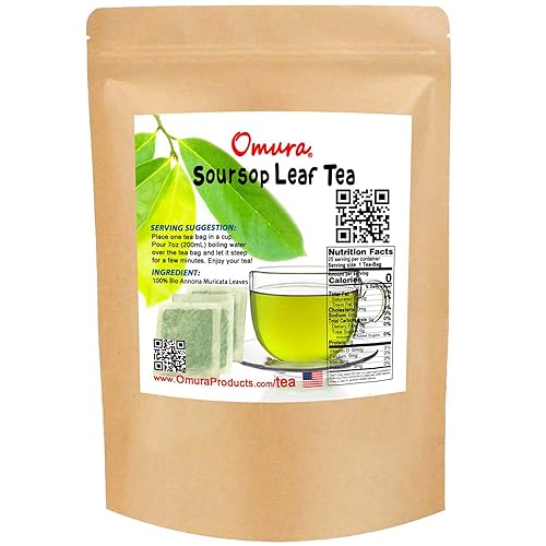 Omura SOURSOP Graviola Guanabana Leaves Tea 25 Bolsas de Té