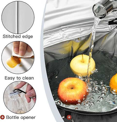 Miniatura 5 de Mochila enfriadora de camping  Bolsa térmica impermeable con aislamiento de doble cubierta, bolsa de almuerzo resistente para hombres y mujeres,