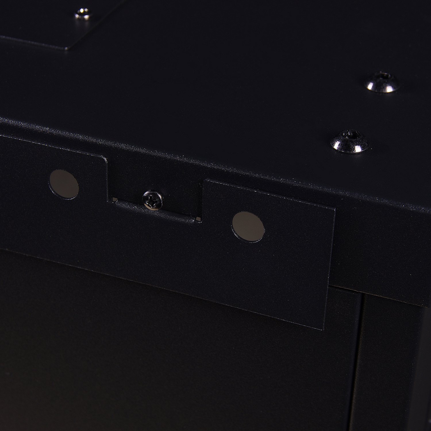Close-up of a mounting bracket on the cabinet