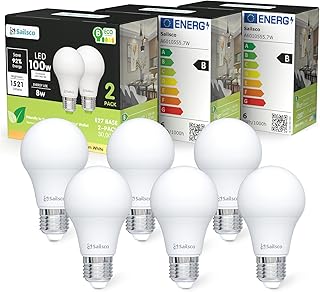Gesponserte Anzeige – Sailsco Klasse B E27 LED Warmweiss Lampe,8W 2700K 1521 Lumen Warmweiß LED Lampen,A60 Energiesparlamp...