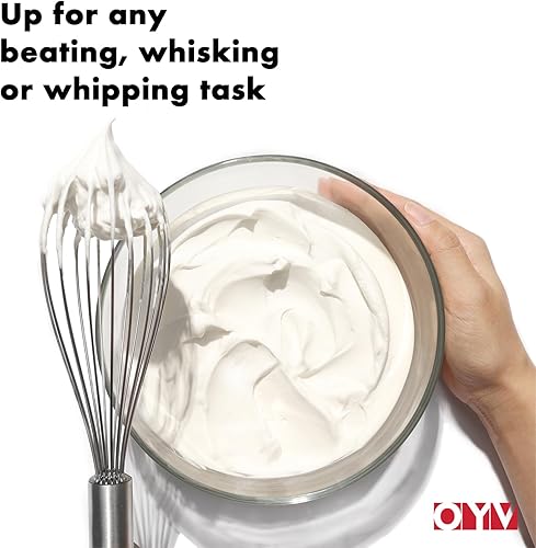 Miniatura 2 de Batidor de acero inoxidable 1810, mango ergonómico, batidor de metal apto para lavavajillas, batidor profesional para cocina de cocina, perfecto