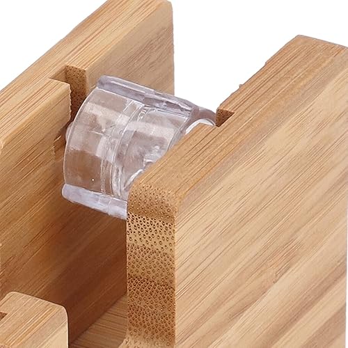 Miniatura 8 de Fydun Desktop Tape Holder Bamboo Tape Cutter Stand Adhesive Roll Base Stationery Tools Wide Range of Uses