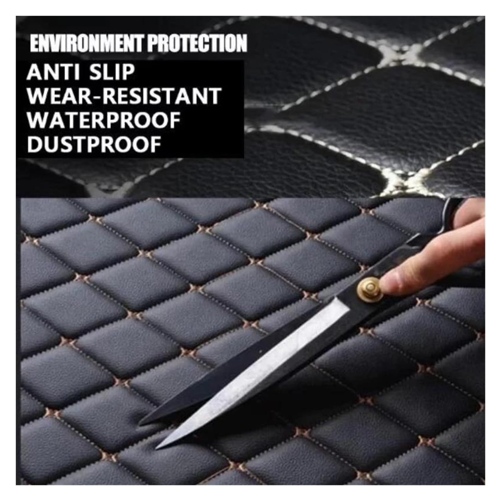 Tapis Coffre Voiture Tapis Coffre Voiture À Couverture Complète pour A4L 2009-2016 Protection Doublure Chargement Intérieure(Noir)