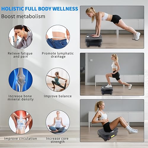 Miniatura 2 de Homesy Vibration Plate Exercise Machine, Vibrating Plate for Lymphatic Drainage, Full Body Shake Platform Board for Home Fitness and Fat Burning,