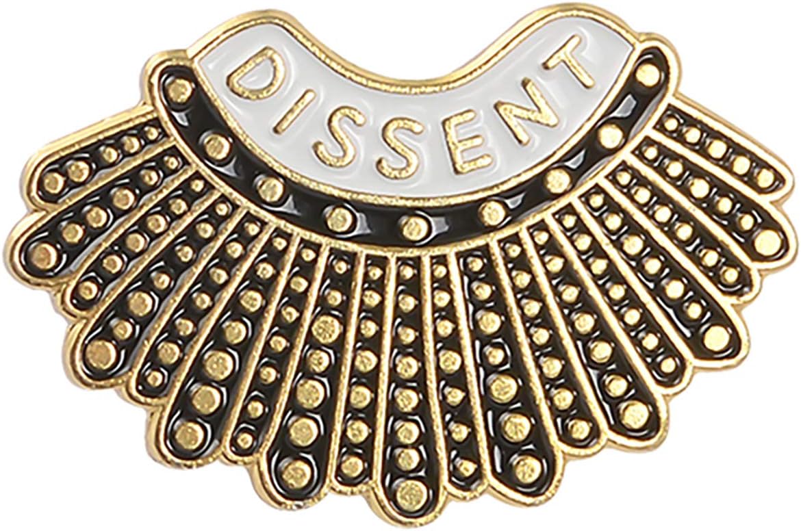 Enamel Pins Dissent Pin Ruth Bader Ginsburg Feminist Pin RBG Dissent Collar Pin Female Justice Brooches