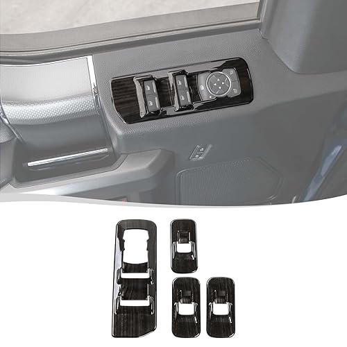 Voodonala para F-150 2015-2020 Panel de elevación de ventana de puerta de coche para Ford F150 2015-2020 Adornos de interior (ABS, 4 piezas/set,