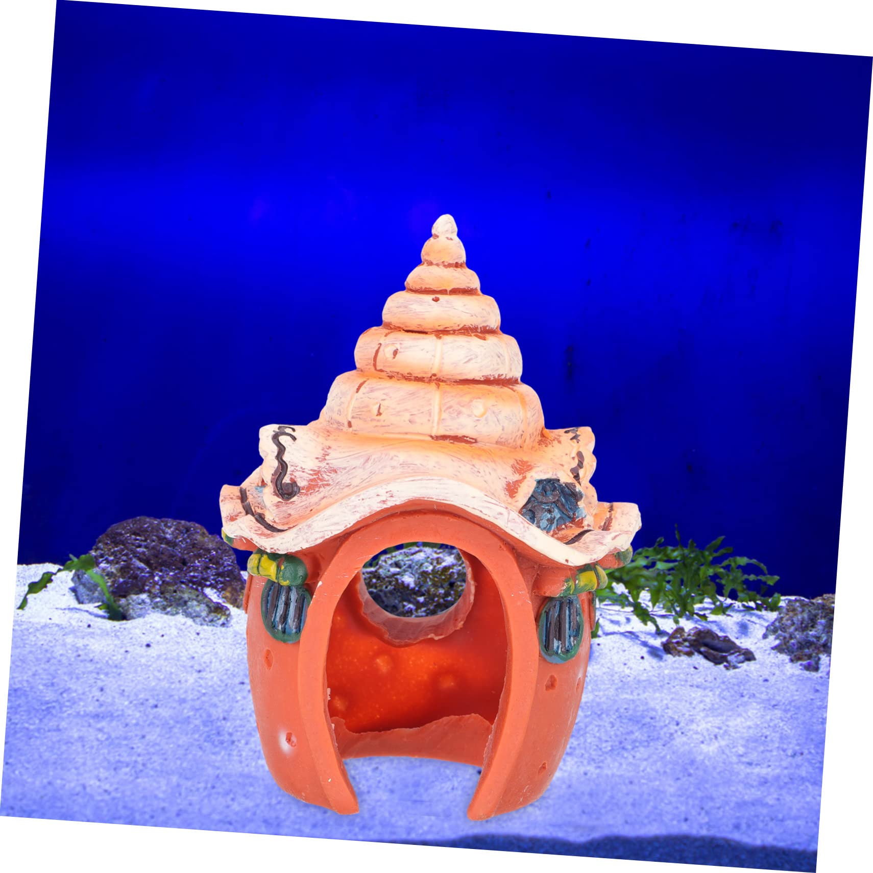 Housoutil 3pcs Aquarium Conch House Aquarium Gravel Aquarium Rock Cave Air Stones Fish Fountain Aquarium Rocks Aquarium Conch Cave Decorations Pool Aquarium Decor Floating Tubing Sand Resin