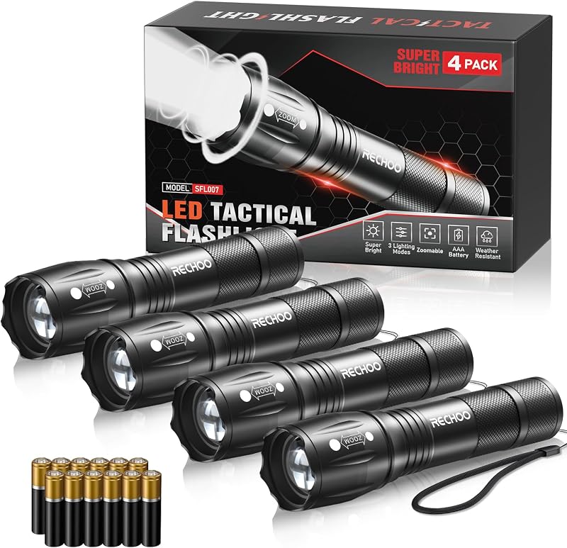 RECHOO 4Pack LED Flashlight just $15.97 at Amazon