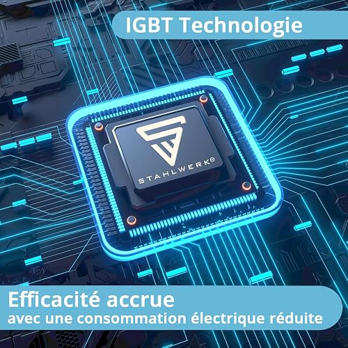 STAHLWERK Poste à souder MIG/MAG 200 ST – Kit complet – Inverter IGBT 200 A, poste sous gaz avec dévidage synergique, compatible FLUX (fil fourré), fonctionnel Lift-TIG & MMA (ARC) - 9
