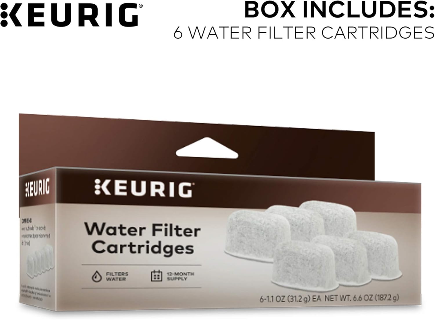 Best Deal 🛒 Keurig Water Filter Refill Cartridges, Replacement Water Filter Cartridges, Compatible with 2.0 K-Cup Pod Coffee Makers, 6 Count (Packaging May Vary)