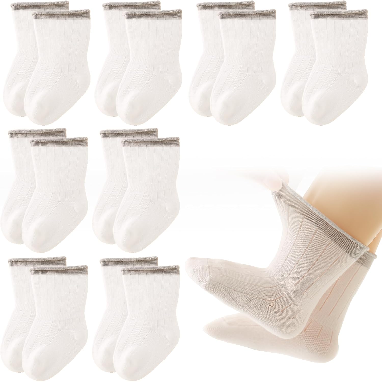 8 Pack newborn infant baby toddlers socks for Unisex Baby Girls & Boys 0-36 Months 81.2% Cotton Soft
