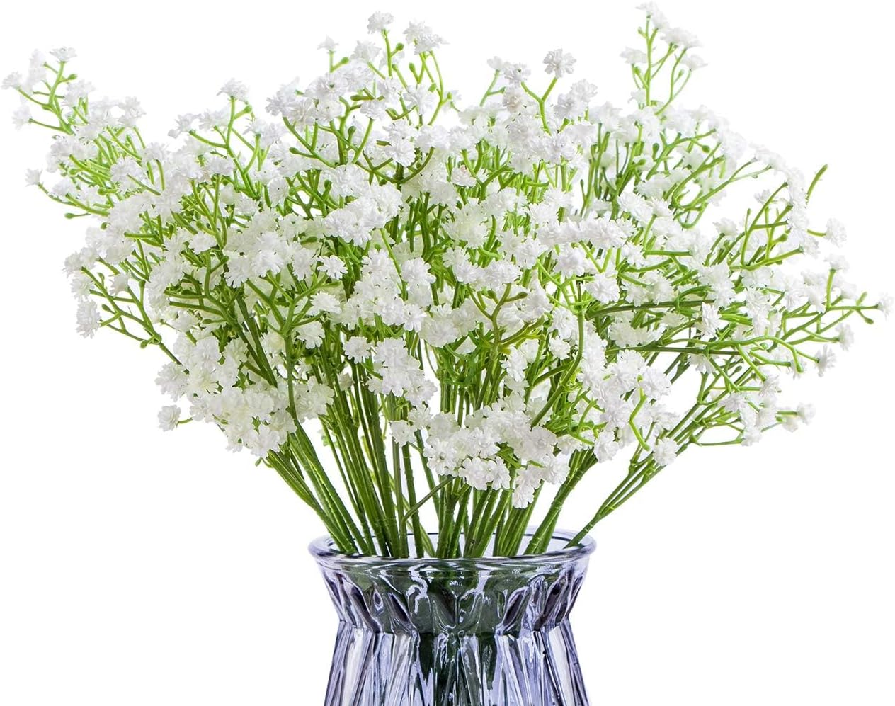 Casa Azul Artificial Baby Breath Gypsophila Fake Flowers Sticks 4 Bunch Decorative Items for Home Decor Diwali Decoration Plants & DIY Craft Items Corner (Without Vase Pot) (White)-Pack of 4