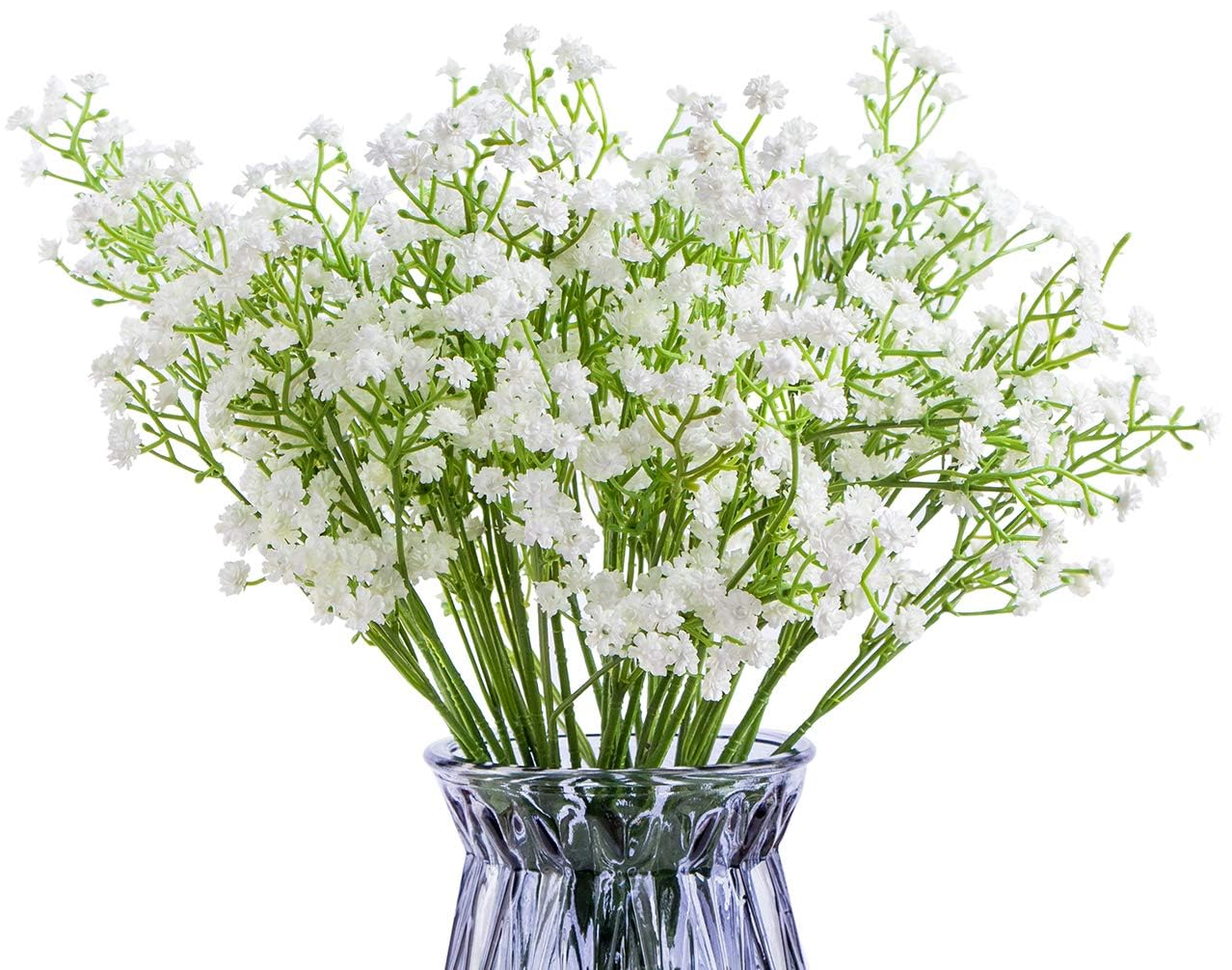 Casa Azul Artificial Baby Breath Gypsophila Fake Flowers Sticks 4 Bunch Decorative Items for Home Decor Diwali Decoration Plants & DIY Craft Items Corner (Without Vase Pot) (White)-Pack of 4