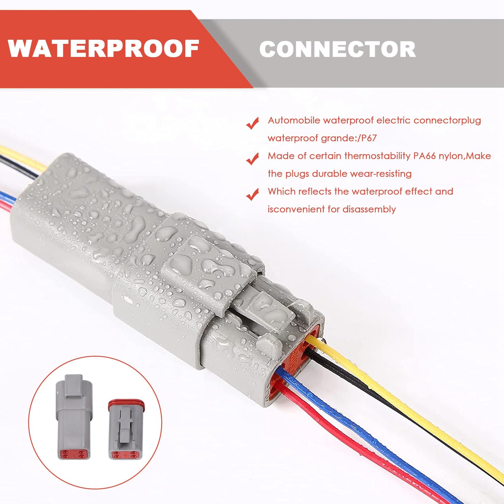 Kopinma 188PCS Deutsch DT Gray Connector Kit with 16 Solid Contacts in 2,3,4,6,8 and 12 Pin Configurations,Automotive Connectors - Image 2