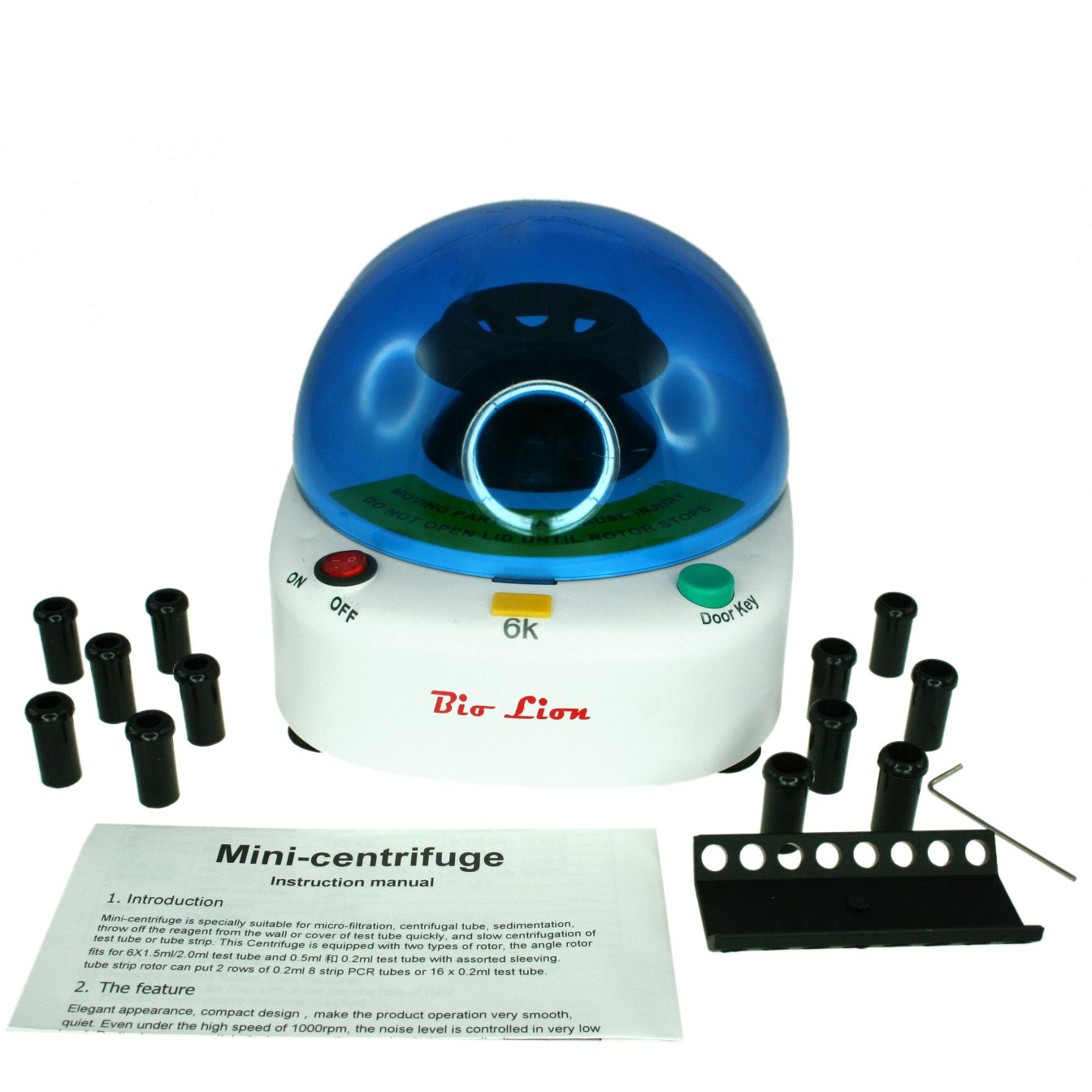Centrifuge, XC-6K, Mini desk-top centrifuge, 6000 rpm, 2,000 g maximum RCF with 2 separate rotor options