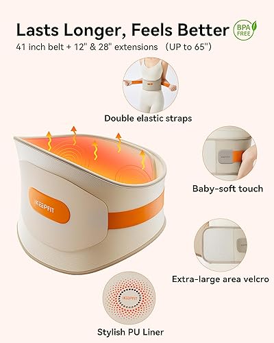 Miniatura 9 de Almohadilla térmica portátil para espalda, cinturón térmico inalámbrico con masajeador para aliviar el dolor de espalda baja, funciona con pilas,