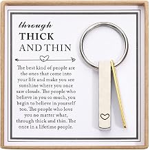 Korotho Christmas Gifts for Best Friend Husband Boyfriend Girlfriend, Thick And Thin Keychain Bff Jewelry Friendship Gifts