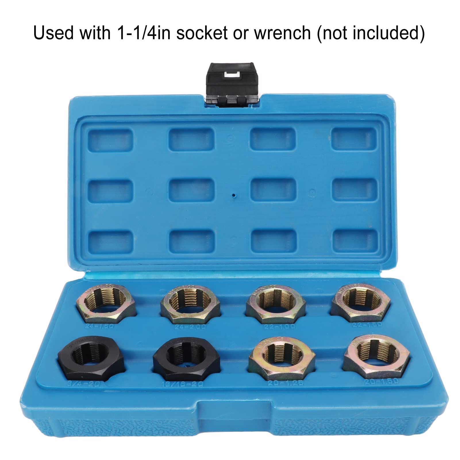 Set di strumenti di ricostruzione del mandrino dell'asse 8 pezzi Kit di riparazione della filettatura di grado professionale in acciaio al carbonio per la manutenzione del veicolo