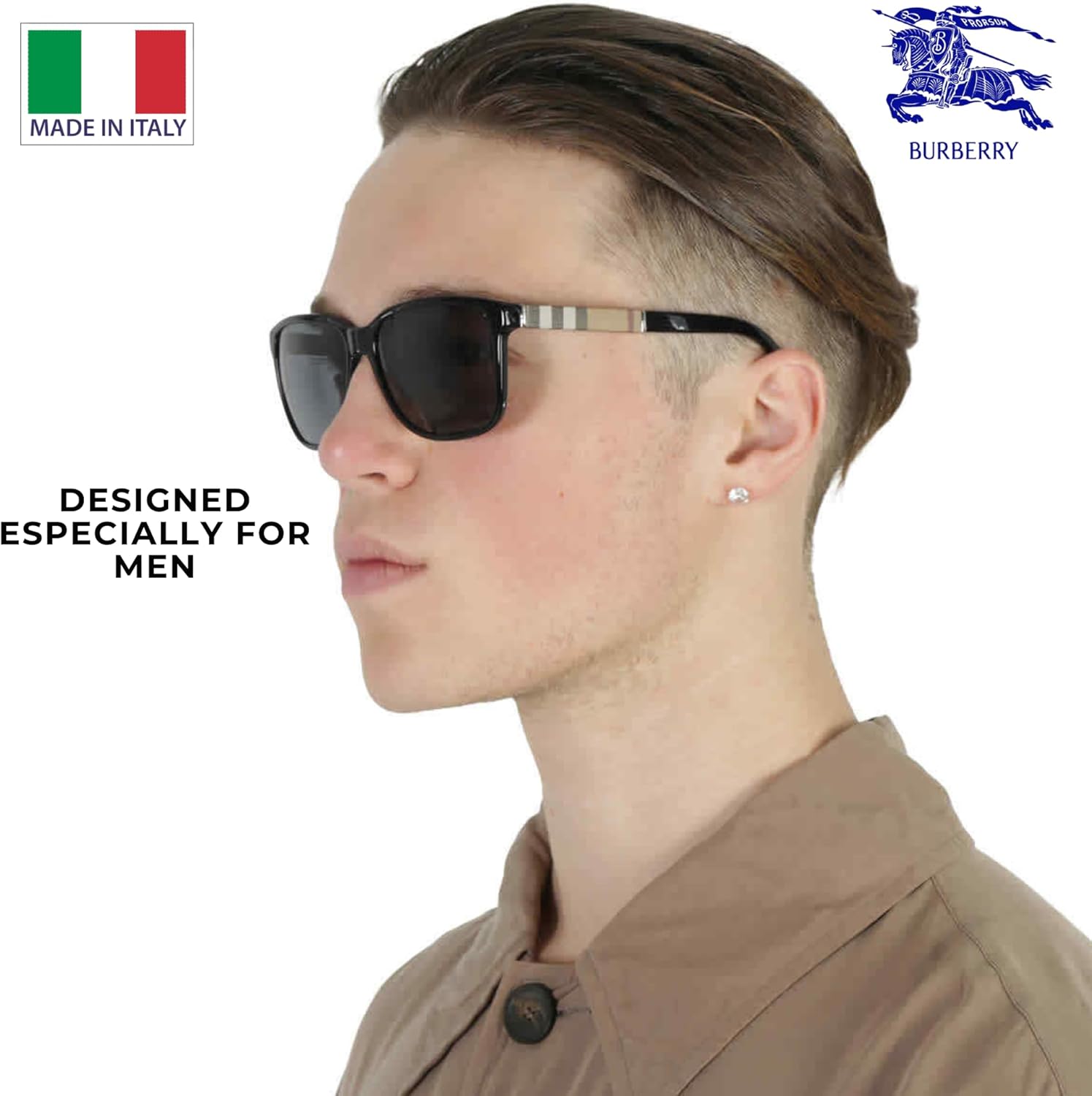 BURBERRY BE4181 Square Shape Acetate Sunglasses with Luxury Eyewear Kit - Image 7